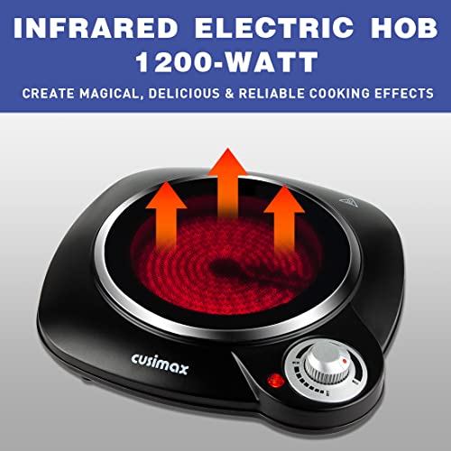CUSIMAX Hot Plate, 1200W Electric Hot Plates for Cooking, Portable