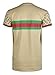 SCREENSHOTBRAND Mens Hipster Hip-Hop Premiun Tees - Stylish Longline Latest Fashion T-Shirts - Gold CC Logo - Khaki - Medium