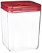 Click Clack Cube 3-Quart Storage Container with Red Lid