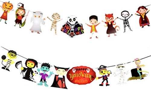 Fineinno 3pack Happy Halloween Banner Hanging Bunting Banner Sets