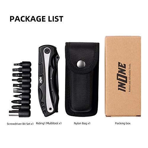INONE 15-in-1 Multitool Repair tool Pocket Knife Utility Knife with Blades, Saw, Pliers, 9 Screwdriver Bits, Bottle/Can Opener Multi Tool for Outdoor, Car set, Home, Camping, Hiking, Fishing, Hunting - Thumbnail 7