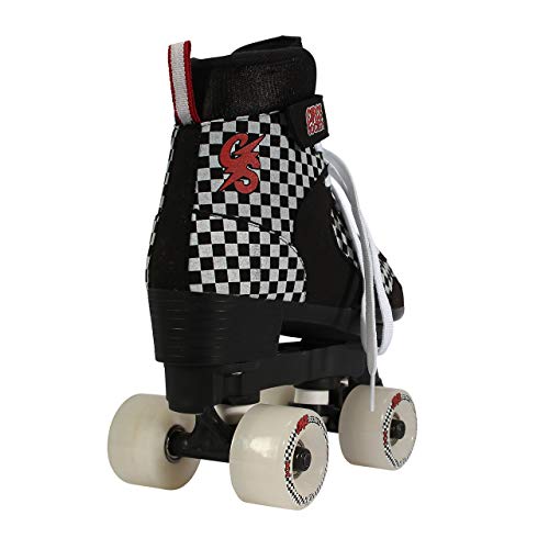 Circle Society Classic Adjustable Indoor and Outdoor Childrens Roller Skates - Checkered (Renewed) - Thumbnail 3