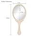 Tinland Hand Mirror with Handle Vintage Handheld Mirror Personal Vanity Makeup Compact Beauty Salon Mirror 9.8x4.5in(Ivory White)