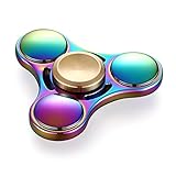【2017 Upgraded】Colorful Triangle Spinner and Double Fidget Spinner Metal Material New Style EDC Hand Fidget Spinner for High Speed Relieving ADHD, OCD, Anxiety (Rainbow 3)