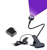 LED Blacklight, Gooseneck Lamp with Clamp, UV Blacklight Fixture for Stain detection, Black light lamp for Blacklight Posters, Blacklight Party, Art - Ultraviolet curing, Great for fluorescent paint