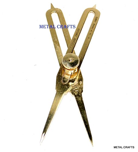Omaira Naaz Solid Brass Divider Drafting Proportional Tool 6" Navigational Compass Caliper