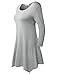 BELAROI Plus Size Tops for Women Fall Tunic Tops to Wear with Leggings 3/4 Sleeve Casual Swing Loose T Shirts Blouse(M, Light Gray)