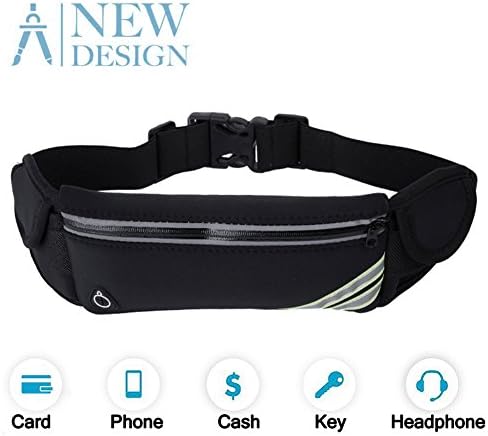 Running Belt Waist Pack, Water Resistant Waist Bag, Sports Fanny Pack with Adjustable Belt for Phone Men Women Running Hiking Cycling Travel Workout.