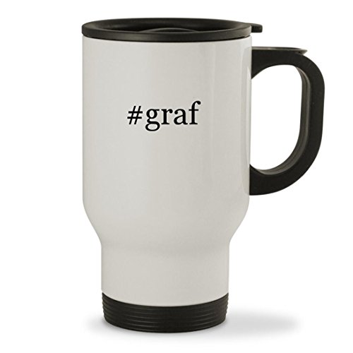 #graf - 14oz Hashtag Sturdy Stainless Steel Travel Mug, White