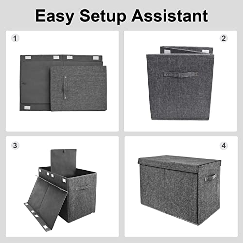 VERONLY Large Toy Box Chest Storage with Lid Kids Collapsible Toy