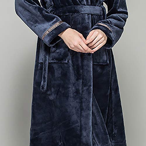 NEARTIME Men&Women Sleepwear, Winter Plush Soft Warm Shawl Bathrobe Lengthen Thicken Home Clothes Robe Coat