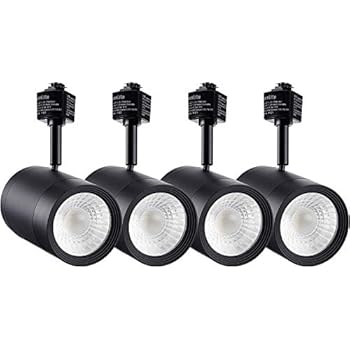 LEONLITE 4-Pack 17.5W (85W Eqv.) Integrated CRI90+ LED Black Track Light Head, Dimmable 38° Spotlight Track Light, 1200lm Energy Star & ETL Listed for Wall Art Exhibition Lighting, 4000K Cool White