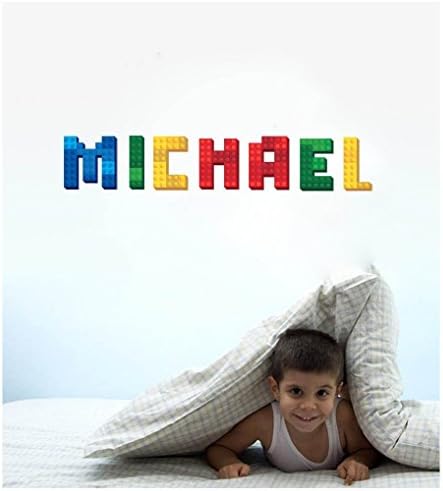 personalized LEGO name wall decals for kids nursery baby bedroom peel and stick wall alphabet sticker