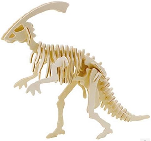 JP218 Dinosaur 3D Puzzle - DIY Wooden Jigsaw Toy - Assembly Simulation Animal Model for Kids and Adults