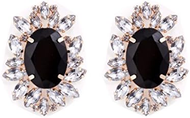 CE0305 - WOMEN'S FASHIONABLE SNOWFLAKE FLOWER EARRINGS (GOLD BLACK+CLEAR)