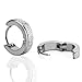 JewelrieShop Assorted Unisex Stainless Steel Urban Huggie Hinged Hoop Dangle Earrings (B. 2 Pairs: Steel + Black)