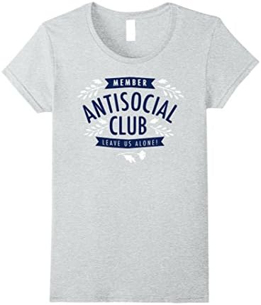 Womens MEMBER ANTISOCIAL CLUB LEAVE US ALONE SHIRT Medium Heather Grey