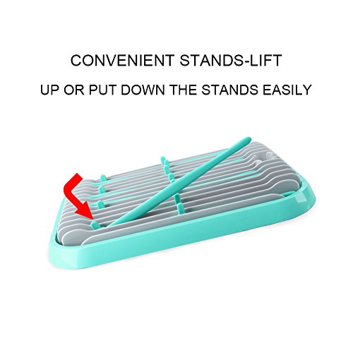 Baby Bottle Drying Rack with Bottle Cleaning Brush Set Collapsible Drying Rack for Well-Storage and Space-Saving - Thumbnail 4