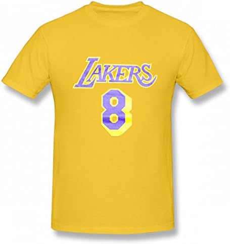 DiMLDG Kobe 8 Number Lakers Tshirt Printed Cotton T Shirts Tops Logo Tee Gold XL