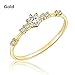 JESMING 7 Tiny Diamond Pieces Of Exquisite Ring Stacking Rings for Women Small Fresh Style Ladies Engagement Ring Jewelry | Gold Silver Rings for Women (Rose Gold,7)