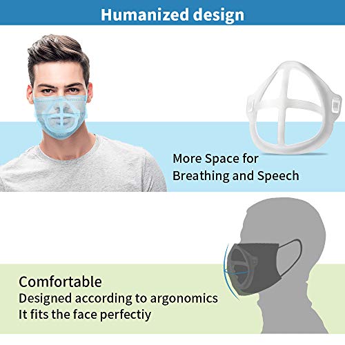 3D Face Bracket [6 PCS] for Comfortable Breathing,Clear Washable Reusable Face Inner Support Frame | Soft Silicone Face Internal Bracket Creating More Space for Lipstick Protector