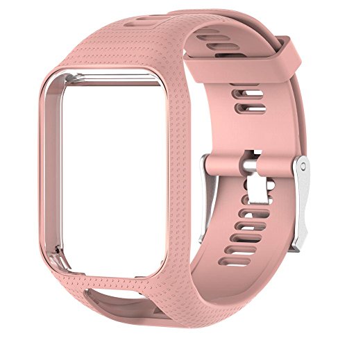 Silicone Watchband Frame Replacement Tomtom Runner 2/Spark/Spark 3(Khaki)
