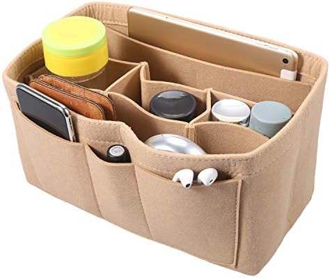 Biupfa Felt Insert bag, Multi Pocket Bag in Bag for Felt Purse Handbag Organizer,3 sizes,4 colors