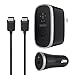 Belkin USB-C Car and Wall Rapid Charging Kit + 1 Meter C-C Cable for Many Many Devices that Support Type-C - Retail Packaging