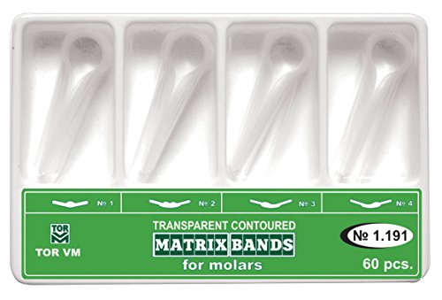 50 Dental Transparent Countured Matrices Matrix + 40 Elastic Wedges