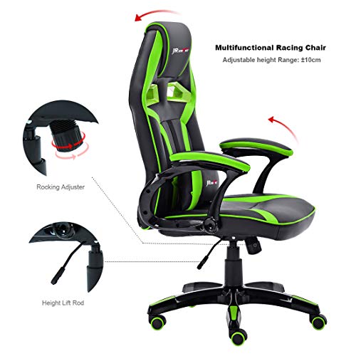 JR-Knight-Sedia-girevole-in-pelle-in-stile-auto-da-corsa-design-della-Renovation-Alien-per-casa-ufficio-per-giocare-al-computer-BlackGreen