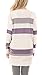 Womens Casual Long Sleeve Sweatshirt Cotton Color Block Striped Tunic Tops Purple XL