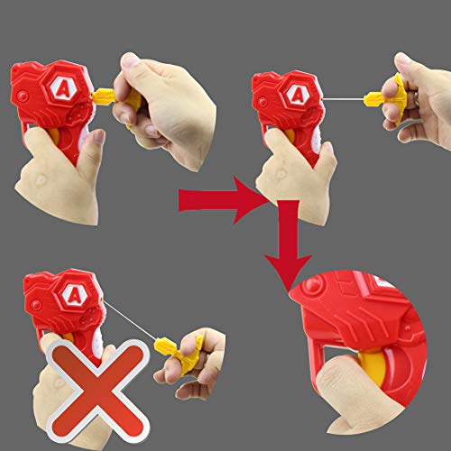 SaikerMan Metal Burst Battling Turbo Top and Launcher Toy for Age 8+ - Red Set