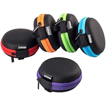 Amazon.com: Earbud Cases, SUNGUY [5-Pack] Small Round Pocket Earbud Travel Carrying Case for