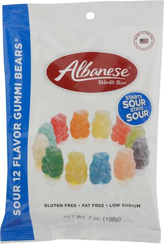 ALBANESE 12 SOUR FLAVORS GUMMY BEARS 7 OZ.12