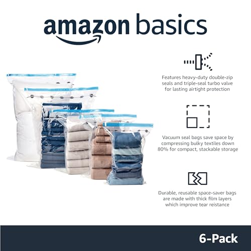 Amazon Basics Vacuum Storage Bags for Clothes, Space Saving Compression Storage Bags photo 11
