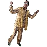 高品質 ヒョウ柄 コスチューム 上下セット コスプレ 衣装 忘年会 パーティー コスプレ コスチューム ピコ太郎 風 PPAP 風 (L)