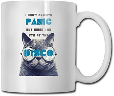 Riokk Az I Don't Always Panic But When I Do It's at The Disco 11oz Coffee Mug Funny Cup Tea Cup Birthday