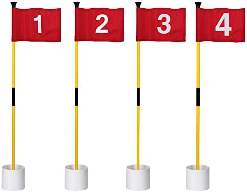 KINGTOP Golf Flagsticks Mini, Putting Green Flag for Yard, All 3 Feet, Golf Pin Flags Hole Cup Set, Fiberglass Portable 2-Section Design, Gifts Idea