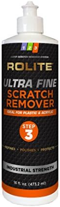 Rolite Ultra Fine Scratch Remover for Plastic &amp; Acrylic Surfaces including Marine Strataglass &amp; Eisenglass, Headlights, Aquariums, Retail Displays and Other Clear Plastic Surfaces (16 fl. oz.)
