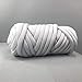 EASTSURE Chunky Braid Cotton Yarn Supre Large for Arm Knitting DIY Handmade Blankets Machine Washable,Grey,2.2LB