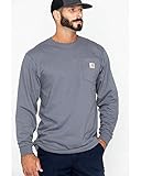 Carhartt Men's Workwear Pocket Long Sleeve T-Shirt Midweight Jersey Original Fit K126,Charcoal,Large