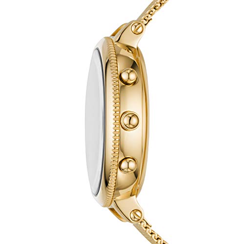 Fossil Women's Monroe Stainless Steel Mesh Hybrid HR Smartwatch, Color:  Gold (Model: FTW7038) | Pricepulse