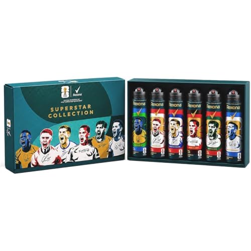 Coffret FIFA World Cup 2026TM Superstar Collection, Déodorants Spray Anti-transpirants Homme, Protection 72H Contre Transpiration & Odeurs, Idée Cadeau pour Fan, Invisible Ice Fresh, 6 x 150ml