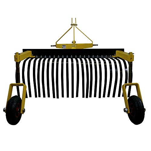 Titan Attachments 4 FT Landscape Rake for Compact Tractors, TowBehind