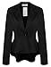 Meaneor Women's Crop Frill Shift Slim Fit Wear to Work Peplum Blazer Jacket Coat