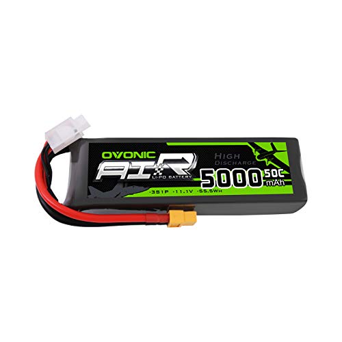 OVONIC 3S Lipo Akku 11.1V 50C 5000mAh mit XT60-Stecker für RC Auto Boat Truck Heli Flugzeug Quadcopter Hubschrauber…