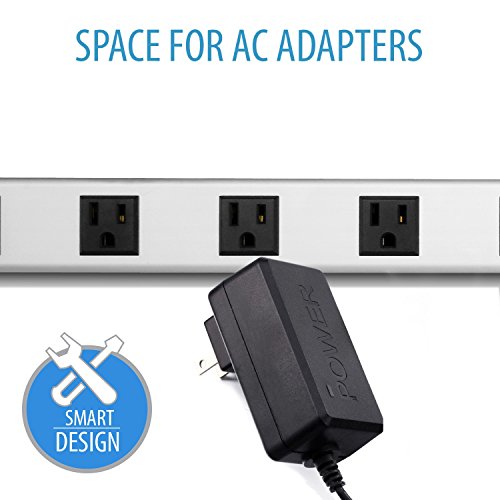 V7 PWS3312-1N 12-Outlet Horizontal Industrial Metal Power Strip 125V, 15A, 15-ft Cord, 5-15R