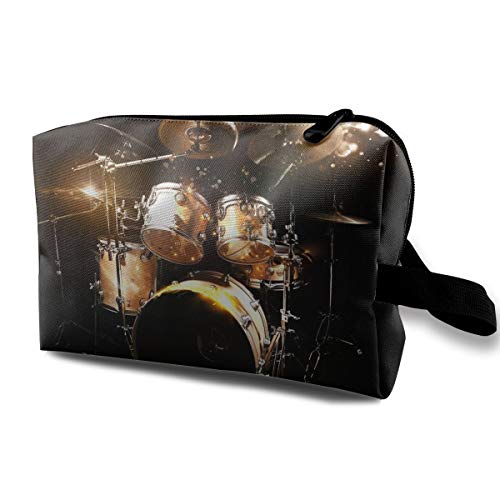 Drum Set Picture Cosmetic Bags Makeup Organizer Bag Pouch Zipper Purse Handbag Clutch Bag