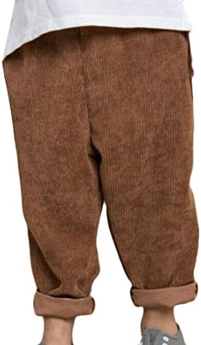 Sweatwater Boys' Winter Corduroy Relaxed-Fit Solid Harem Pants Trousers Light Tan 8/9T