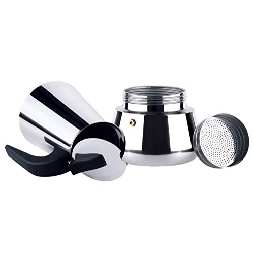 DYB Espressokocher Moka Pot Induction Coffee Pot Edelstahl Home Espressomaschine (Size : 450ml) – Bild 3